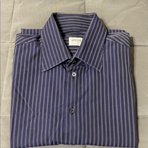 Armani Collezioni Other - Armani Collezioni Navy Striped Men's Shirt. Size 16 L